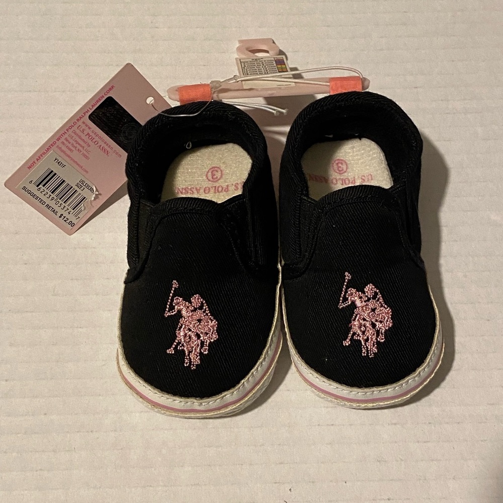U.S. Polo 6-9 months baby girl unisex slip on shoes NEW